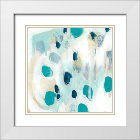 Sky Pebbles I White Modern Wood Framed Art Print with Double Matting by Vess, June Erica