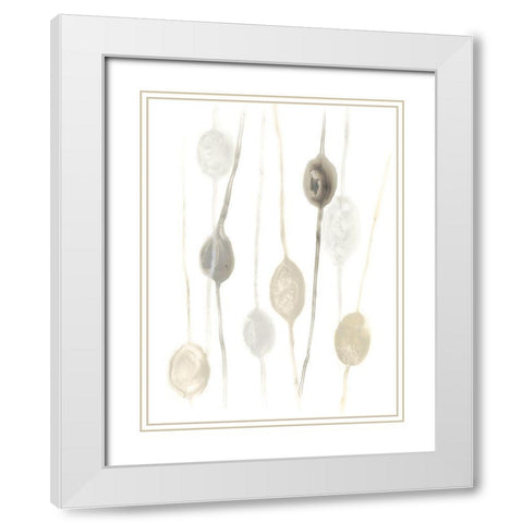 Legume I White Modern Wood Framed Art Print with Double Matting by Vess, June Erica
