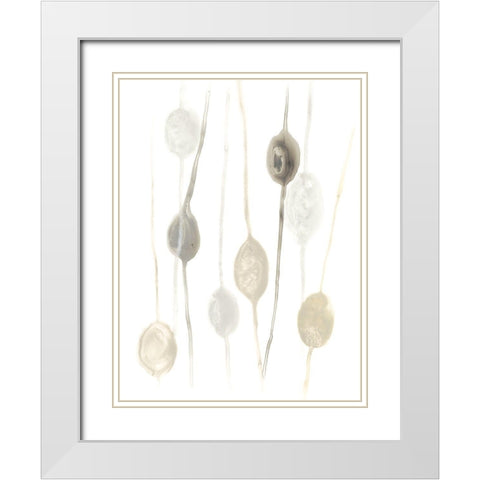 Legume I White Modern Wood Framed Art Print with Double Matting by Vess, June Erica