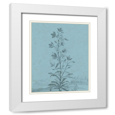 Botanical on Teal II White Modern Wood Framed Art Print with Double Matting by Vision Studio