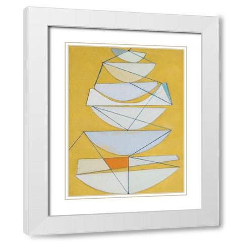 Abstract Sails III White Modern Wood Framed Art Print with Double Matting by Delamater, Rob