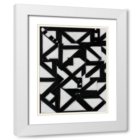 Topographic II White Modern Wood Framed Art Print with Double Matting by Delamater, Rob
