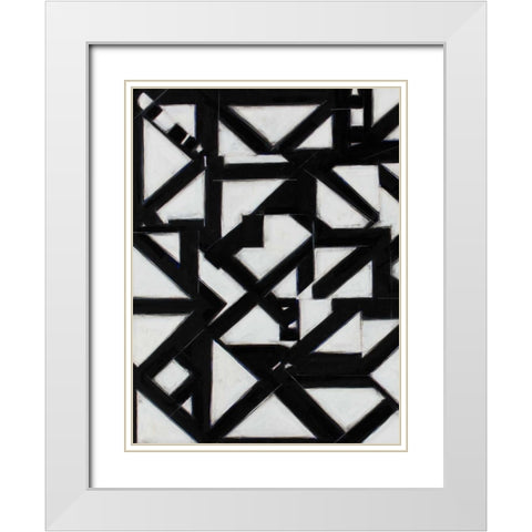 Topographic II White Modern Wood Framed Art Print with Double Matting by Delamater, Rob