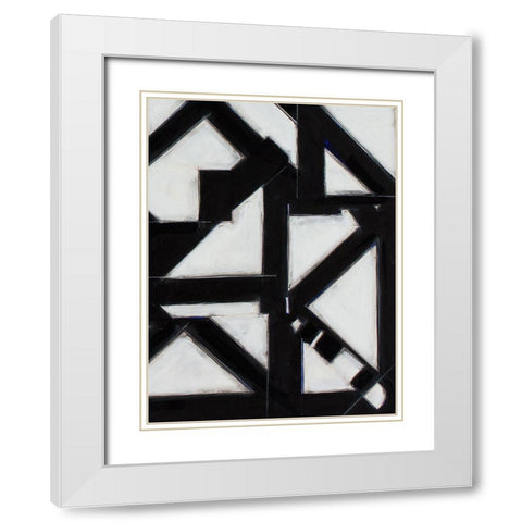 Topographic V White Modern Wood Framed Art Print with Double Matting by Delamater, Rob