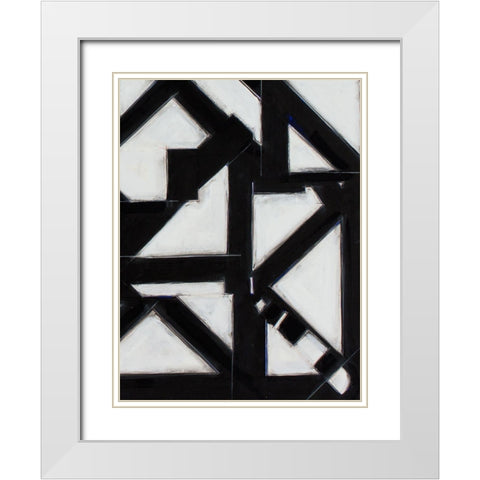 Topographic V White Modern Wood Framed Art Print with Double Matting by Delamater, Rob