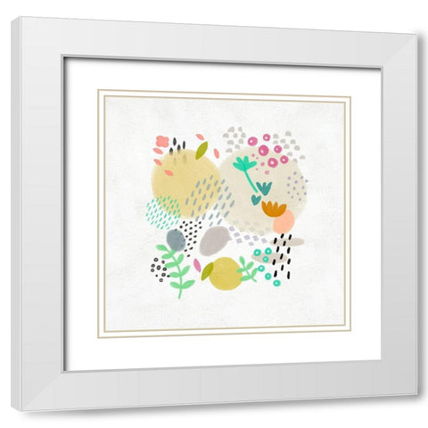 Funfetti II White Modern Wood Framed Art Print with Double Matting by Zarris, Chariklia