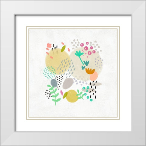 Funfetti II White Modern Wood Framed Art Print with Double Matting by Zarris, Chariklia