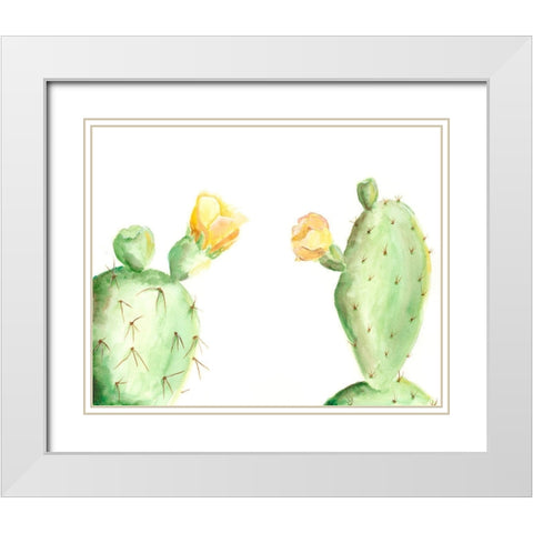 Spiny Desert Plants I White Modern Wood Framed Art Print with Double Matting by Moore, Regina
