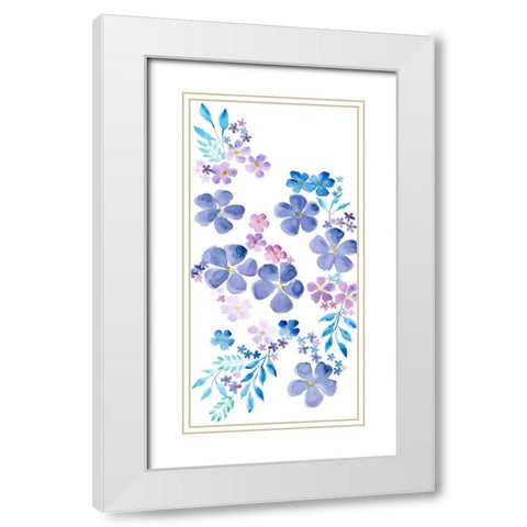 Amethystine Blooms II White Modern Wood Framed Art Print with Double Matting by Moore, Regina