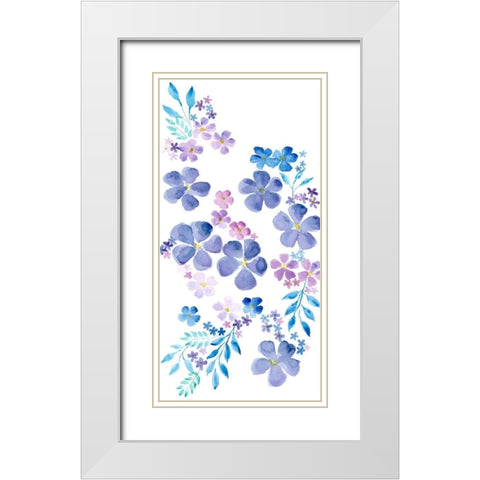 Amethystine Blooms II White Modern Wood Framed Art Print with Double Matting by Moore, Regina