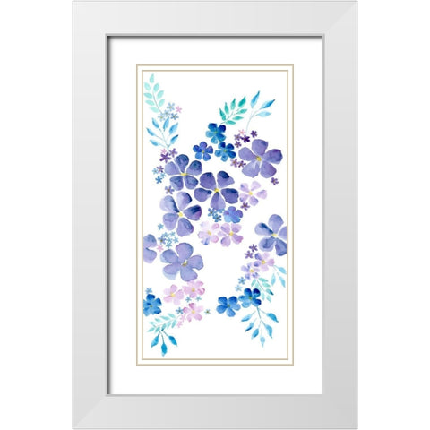 Amethystine Blooms III White Modern Wood Framed Art Print with Double Matting by Moore, Regina