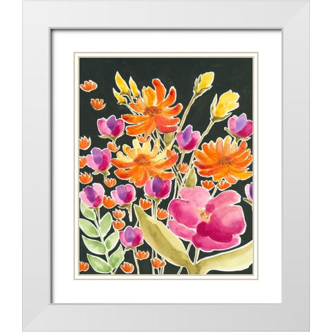 Splendid Gathering II White Modern Wood Framed Art Print with Double Matting by Moore, Regina