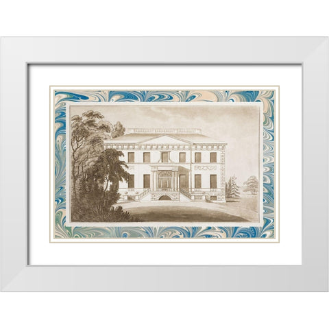 Sepia Estates I White Modern Wood Framed Art Print with Double Matting by Vision Studio