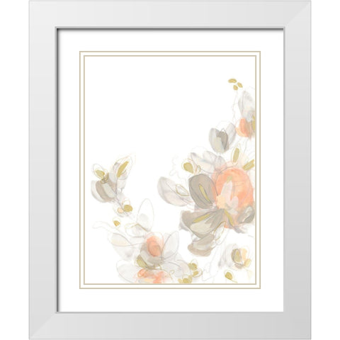 Roseus I White Modern Wood Framed Art Print with Double Matting by Vess, June Erica