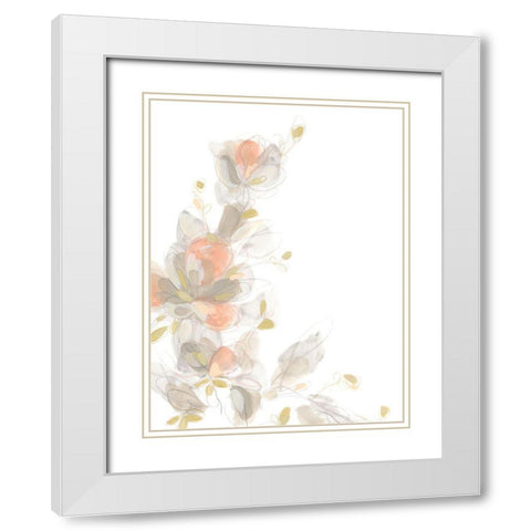 Roseus II White Modern Wood Framed Art Print with Double Matting by Vess, June Erica