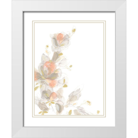Roseus II White Modern Wood Framed Art Print with Double Matting by Vess, June Erica