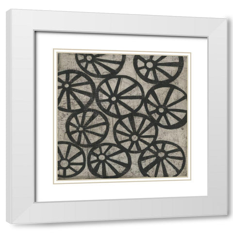 Stone IV White Modern Wood Framed Art Print with Double Matting by Zarris, Chariklia