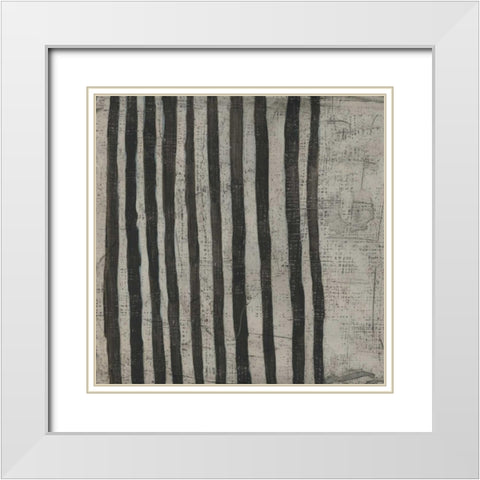 Stone VII White Modern Wood Framed Art Print with Double Matting by Zarris, Chariklia