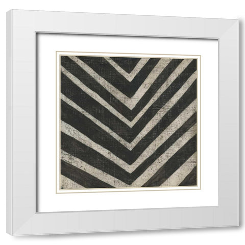 Stone IX White Modern Wood Framed Art Print with Double Matting by Zarris, Chariklia