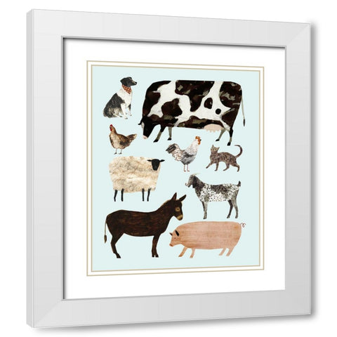 Barnyard Buds I White Modern Wood Framed Art Print with Double Matting by Borges, Victoria