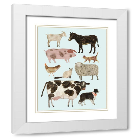Barnyard Buds II White Modern Wood Framed Art Print with Double Matting by Borges, Victoria