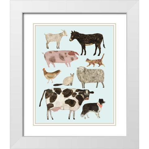 Barnyard Buds II White Modern Wood Framed Art Print with Double Matting by Borges, Victoria