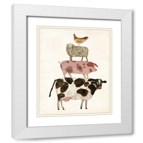 Barnyard Buds IV White Modern Wood Framed Art Print with Double Matting by Borges, Victoria