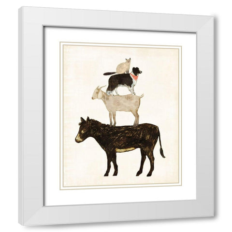 Barnyard Buds VI White Modern Wood Framed Art Print with Double Matting by Borges, Victoria
