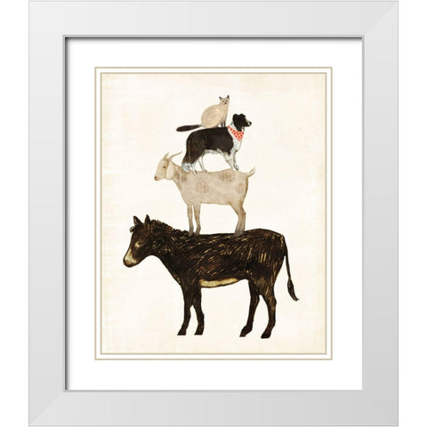 Barnyard Buds VI White Modern Wood Framed Art Print with Double Matting by Borges, Victoria