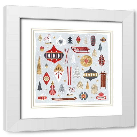 Christmas Chalet IV White Modern Wood Framed Art Print with Double Matting by Borges, Victoria