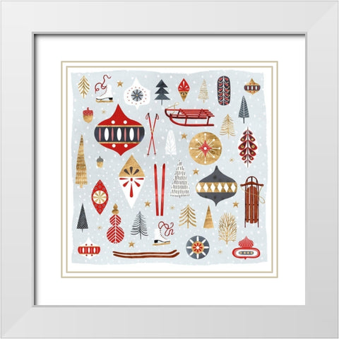 Christmas Chalet IV White Modern Wood Framed Art Print with Double Matting by Borges, Victoria