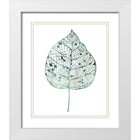 Veiled Leaf II White Modern Wood Framed Art Print with Double Matting by Popp, Grace