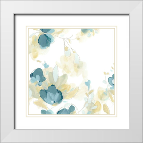 Coerulus I White Modern Wood Framed Art Print with Double Matting by Vess, June Erica