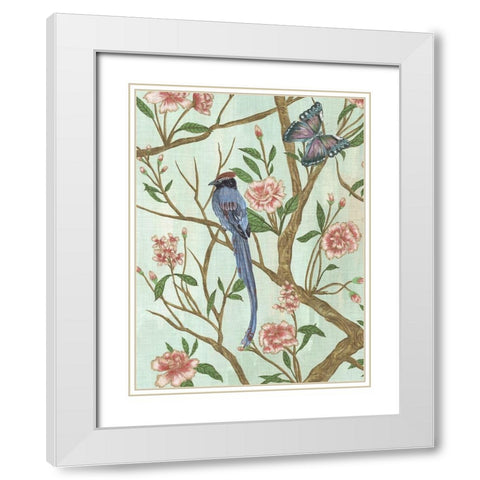 Delicate Chinoiserie I White Modern Wood Framed Art Print with Double Matting by Wang, Melissa