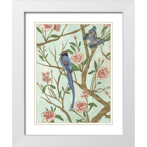 Delicate Chinoiserie I White Modern Wood Framed Art Print with Double Matting by Wang, Melissa