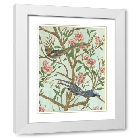 Delicate Chinoiserie II White Modern Wood Framed Art Print with Double Matting by Wang, Melissa