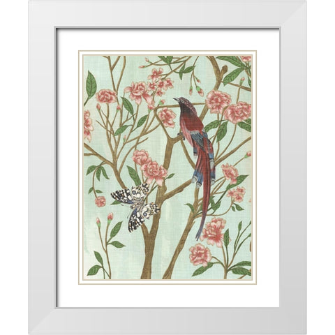 Delicate Chinoiserie III White Modern Wood Framed Art Print with Double Matting by Wang, Melissa