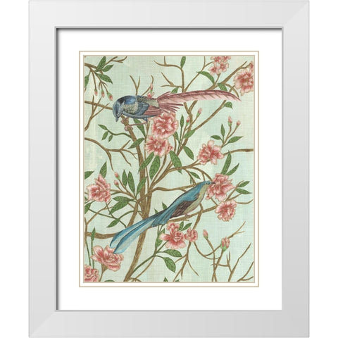 Delicate Chinoiserie IV White Modern Wood Framed Art Print with Double Matting by Wang, Melissa