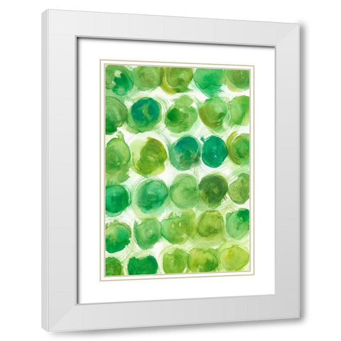 Spearmint I White Modern Wood Framed Art Print with Double Matting by Zarris, Chariklia