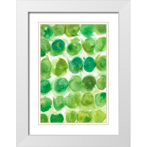 Spearmint I White Modern Wood Framed Art Print with Double Matting by Zarris, Chariklia