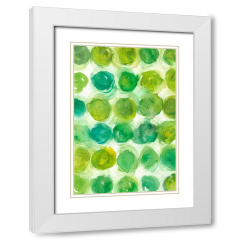 Spearmint II White Modern Wood Framed Art Print with Double Matting by Zarris, Chariklia