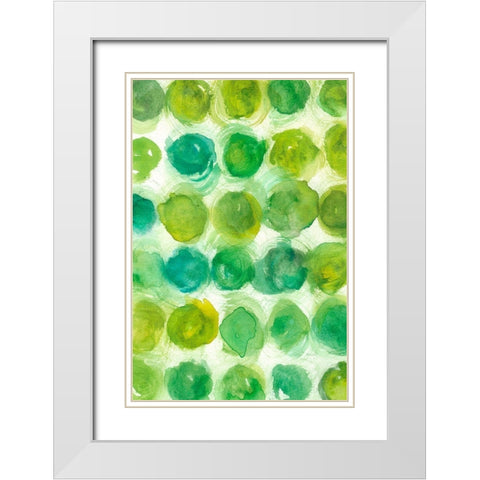 Spearmint II White Modern Wood Framed Art Print with Double Matting by Zarris, Chariklia