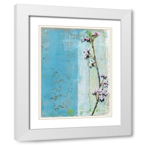 Willow Bloom I White Modern Wood Framed Art Print with Double Matting by Blixt, Ingrid
