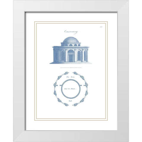 Garden Structures I White Modern Wood Framed Art Print with Double Matting by Vision Studio