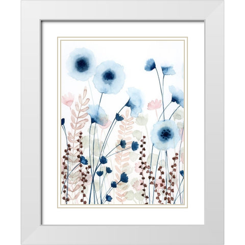 Sweet Flower Field II White Modern Wood Framed Art Print with Double Matting by Popp, Grace