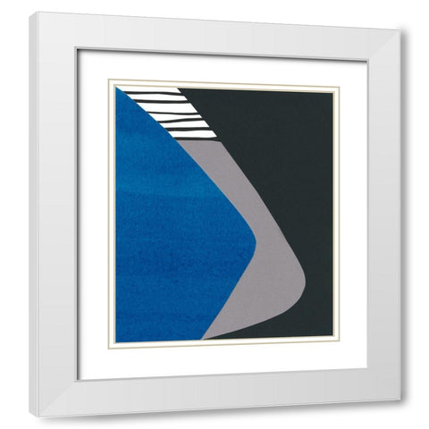 Memphis in Blue II White Modern Wood Framed Art Print with Double Matting by Stramel, Renee W.