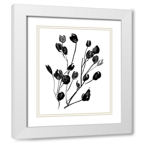 Expressive Floral II White Modern Wood Framed Art Print with Double Matting by Wang, Melissa