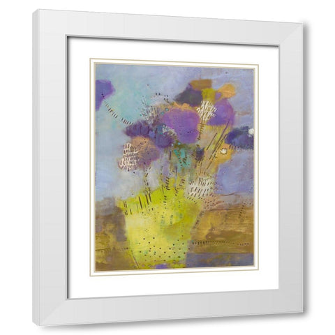 Blumen I White Modern Wood Framed Art Print with Double Matting by Jachimiec, Sue