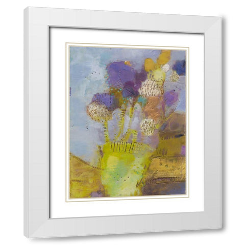 Blumen II White Modern Wood Framed Art Print with Double Matting by Jachimiec, Sue