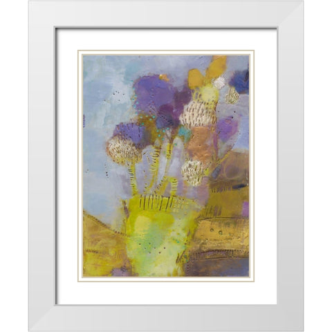 Blumen II White Modern Wood Framed Art Print with Double Matting by Jachimiec, Sue